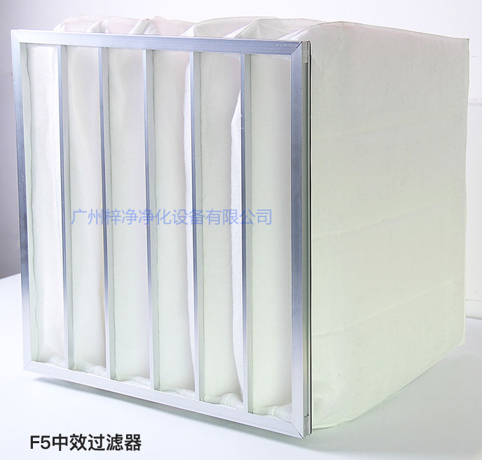 F5級袋式中效過濾器主要用于商業(yè)大樓、劇院、車站。
